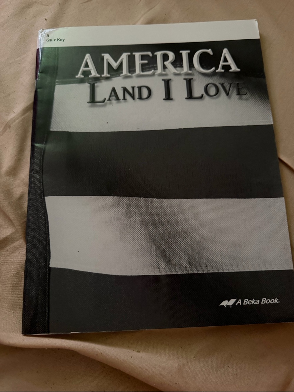"America: Land I Love" Black and White Book Cover